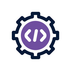 setting code duotone icon. Sleek and modern vector icon for websites, mobile apps, marketing materials, and corporate design. Fully scalable and ready to use.