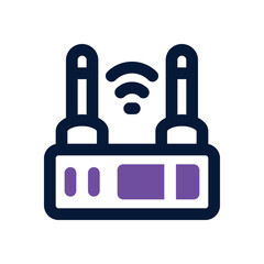 router duotone icon. Sleek and modern vector icon for websites, mobile apps, marketing materials, and corporate design. Fully scalable and ready to use.