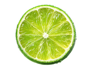 Juicy green lime slice with water droplets on black background citrus fruit, Isolated, Transparent Png