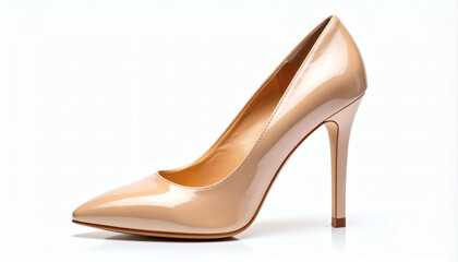 High heel shoe icon illustrated in elegant brush stroke style on white background for fashion, footwear, and style design concepts