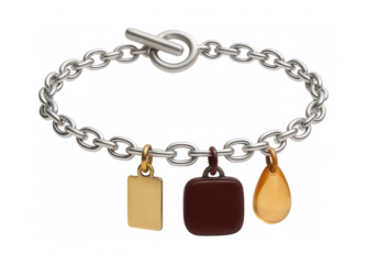 Charm bracelet with dangling miniature pendants