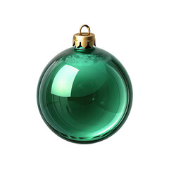 glass Christmas ornament, transparent bauble, round sphere, golden cap