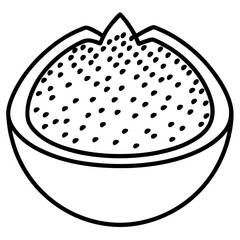 Chia seeds line art vector