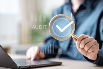 Accountant audit financial business. Accounting finance report statement. Business budget auditing....