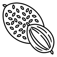 Chia seeds line art vector