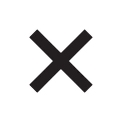 Obraz premium Black x in circle icon vector flat illustration design. Red cross icon