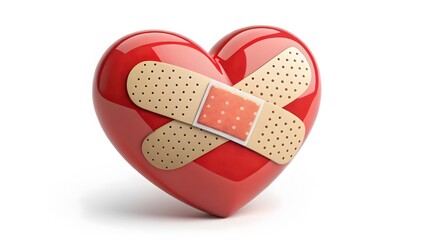 Heart Symbol with Bandage Representing Healing and Care for Love