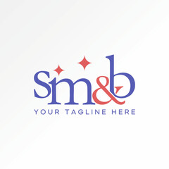 Logo design graphic concept creative premium vector stock image top sell initial SMB serif font star beauty consulting company feminine artistic style