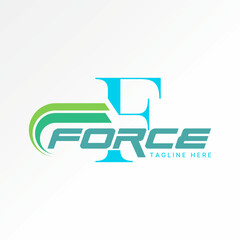 Logo design graphic concept creative premium vector stock image top sell initial F font cut Force strip fast race automotive mechanical sport winner