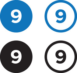 Numbers icon set 0 to 9. Numbers icon solid and line icon set. vector illustration. eps file.
