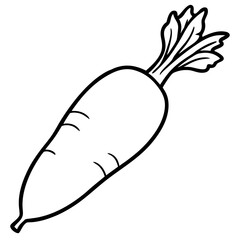 Daikon radish line art vector