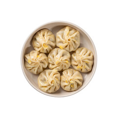 Delicious Steamed Dumplings Filled with Savory Ingredients Served in a White Bowl