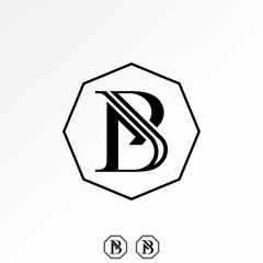 Logo design graphic concept creative premium vector stock image top sell letter B font serif cutting line elegant store royal monogram premium style