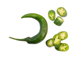 slice of chili isolated on white