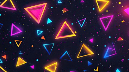 The stock photo shows a seamless pattern composed of overlapping abstract triangles and dots in blue hues.