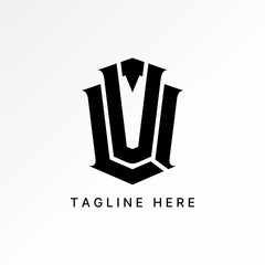 Logo design graphic concept creative premium vector stock image top sell letter LUI or LVI font line gothic guard aesthetic art taper monogram brand