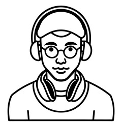 DJHeadphoneSVG line art vector