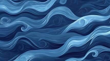 The stock photo shows a seamless, abstract pattern of deep blue waves.