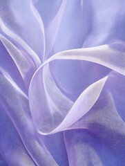 Close-up of back curve in sheer fabric with pastel violet tone