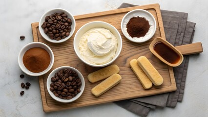 Creamy Dessert Preparation with Coffee and Savoiardi Biscuits