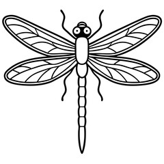 Dragonfly line art vector