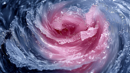 Bubbling liquid creating a captivating visual.
Hypnotic interplay of colors and swirling forms.