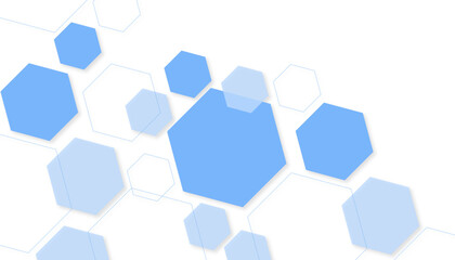 Abstract blue hexagon shape for frame illustration design