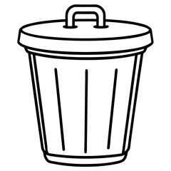 Dustbin line art vector