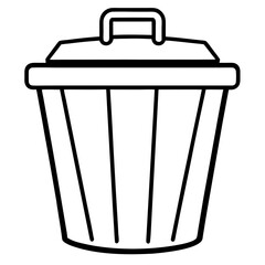 Dustbin line art vector