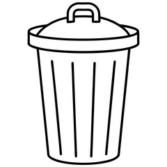 Dustbin line art vector