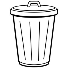 Dustbin line art vector