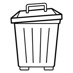 Dustbin line art vector
