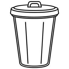 Dustbin line art vector