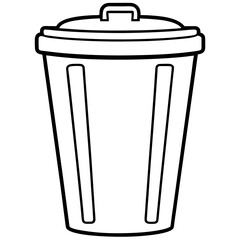 Dustbin line art vector