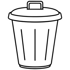 Dustbin line art vector