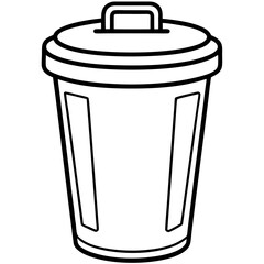 Dustbin line art vector