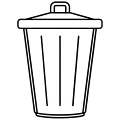 Dustbin line art vector