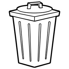 Dustbin line art vector