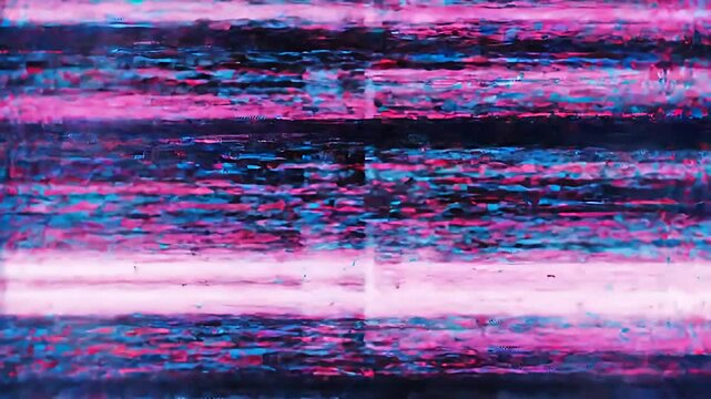 Abstract Glitch Art Pink and Blue Digital Noise Texture