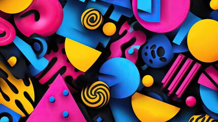 Obraz premium The stock photo shows a seamless texture composed of bold, abstract geometric shapes.