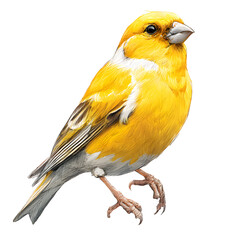 Fototapeta premium Canary sketch with simple singing posture line, transparent background.