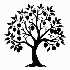 plum tree silhouette