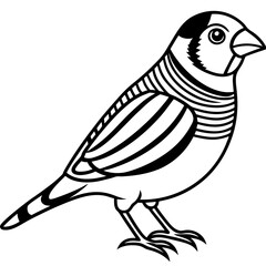 Zebra Finch Silhouette Line Artwork