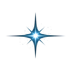 Obraz premium Abstract blue laser beam shining on a white background, creating a star like shape with bright center and radiating lines