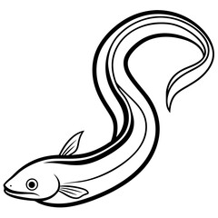 Eel line art vector