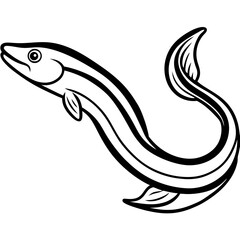 Eel line art vector