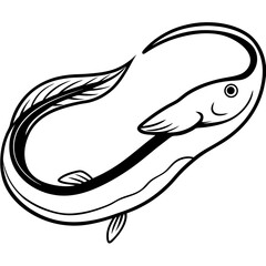 Eel line art vector