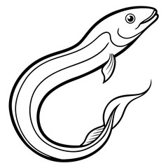 Eel line art vector