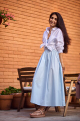 Elegant Outdoor Fashion A Stylish Woman Looking Fabulous in a Casual Yet Chic Look