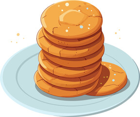 A delightful collection of stylized biscuit illustrations, showcasing  shapes and arrangements